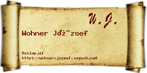 Wohner József névjegykártya